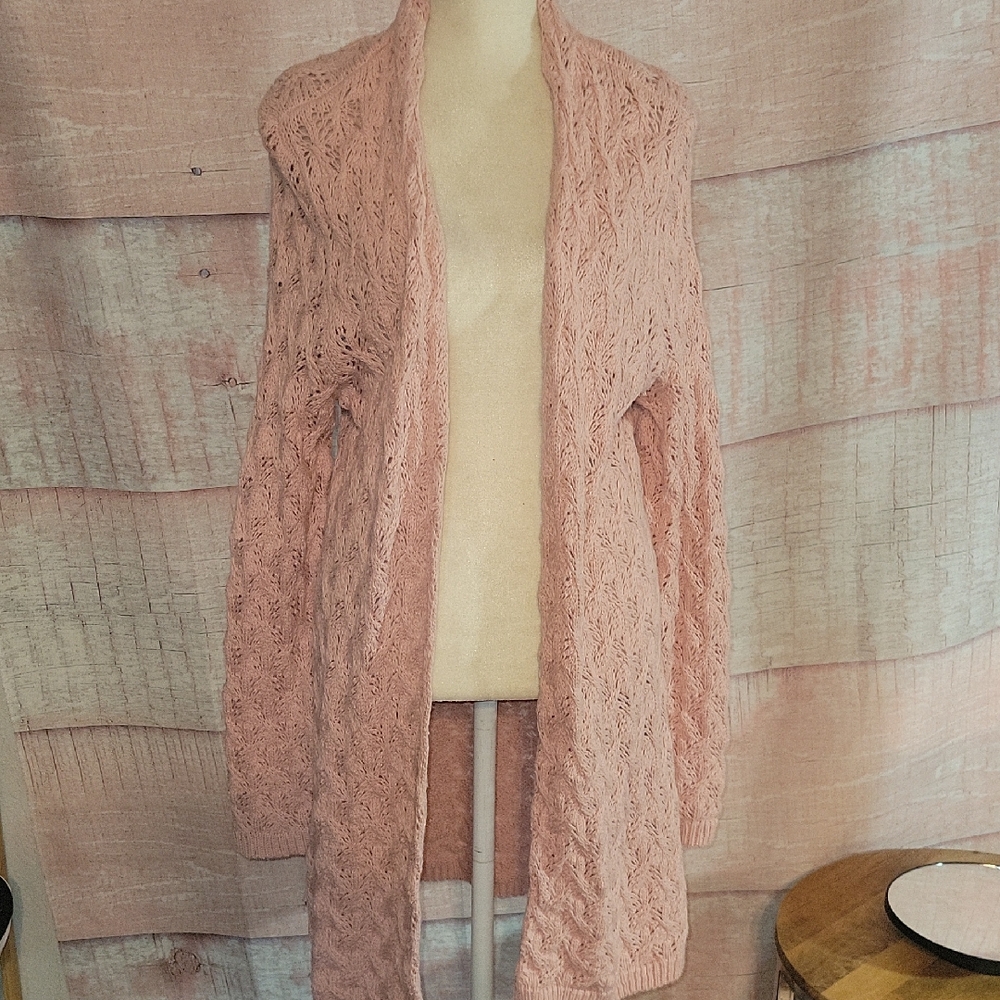 Leo & Nicole Pink Open Cardigan